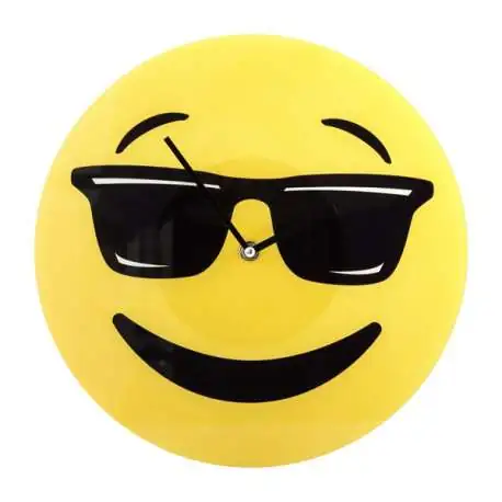 Horloge murale smiley avec lunettes de soleil émoji