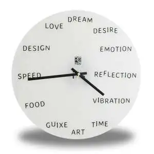 Horloge murale avec mots anglais