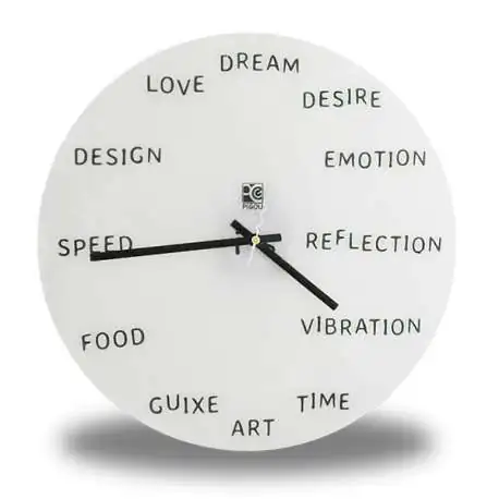 Horloge murale avec mots anglais