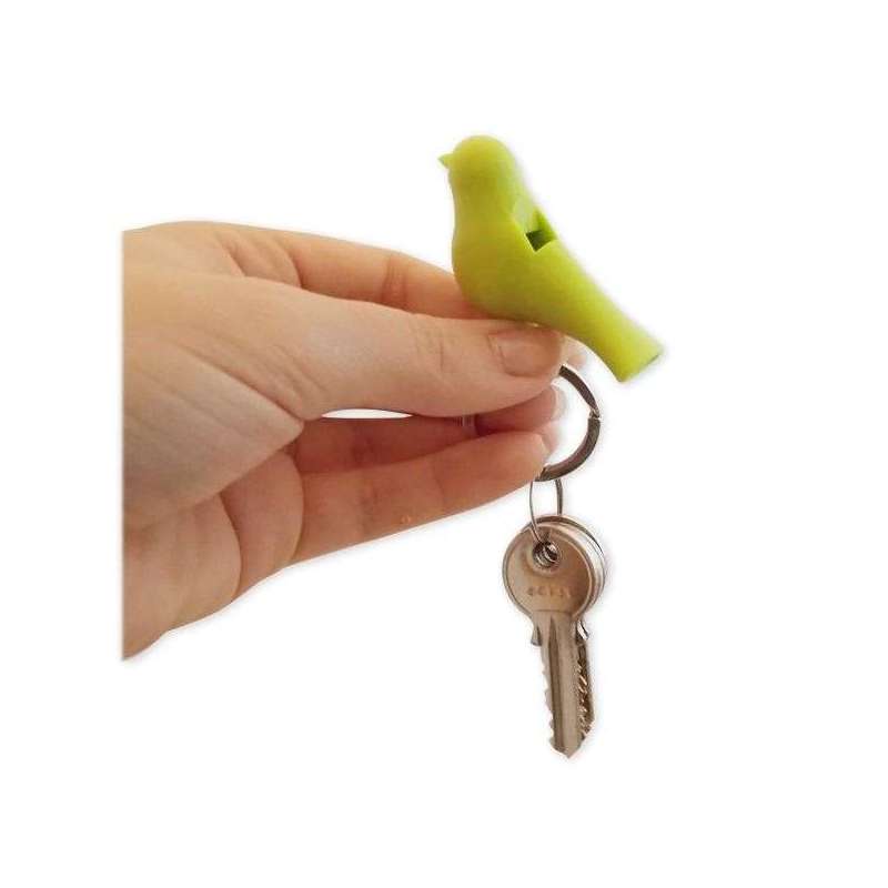 Porte clé couple inséparable - 2 oiseaux avec prénom gravé
