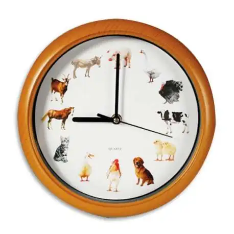 Horloge murale mélodie animaux de la ferme musique