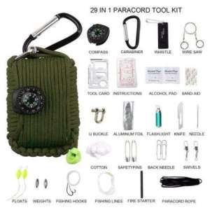 Kit d'accessoires de survie 29 outils équipements