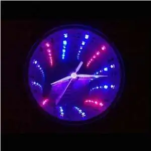 Horloge tunnel à LED lumineux LED rouge et bleu