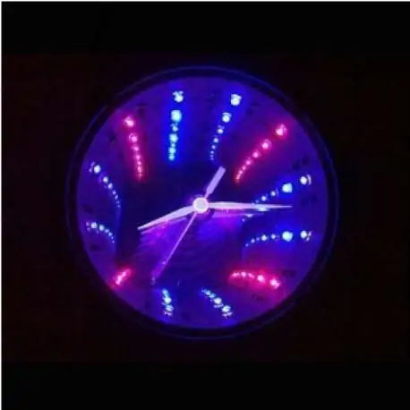 Horloge tunnel à LED lumineux LED rouge et bleu