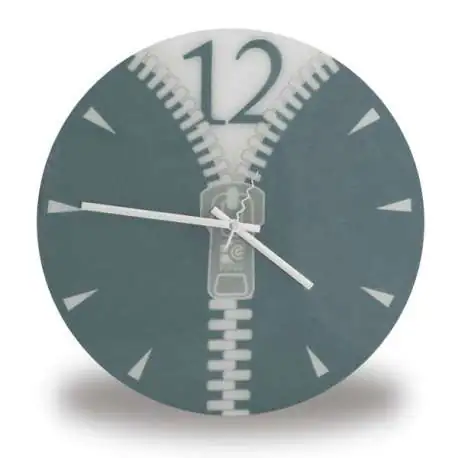 Horloge avec motif Zip grise fermeture éclair