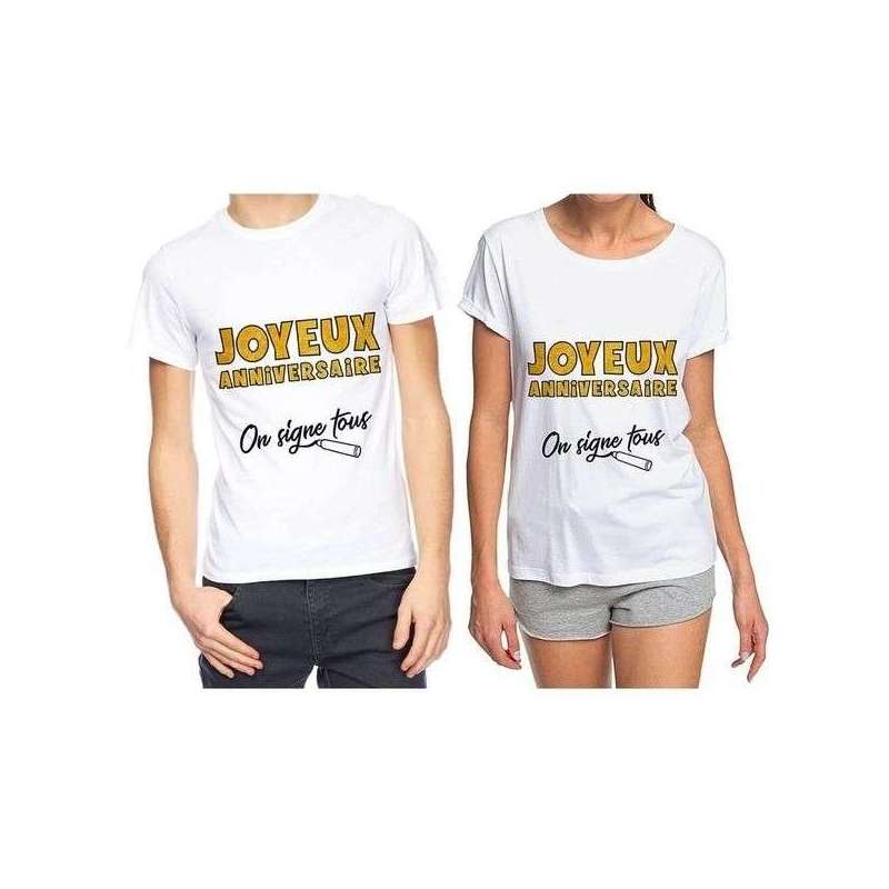 Tee shirt joyeux cheap anniversaire