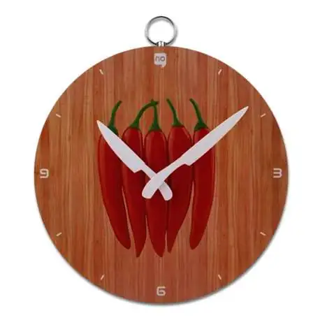 Horloge murale assiette de piments rouges