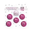 Badge future mariée et 5 badges team EVJF enterrement vie jeune fille