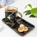 Tasse Sac à Main avec Assiette Cuillere Mug matelassé noir et doré
