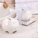 Tirelire en céramique en forme de cochon blanc
