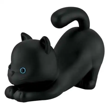 Tirelire chaton noir à fente dans les fesses chat