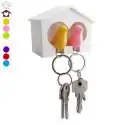 Cabanon range-clés avec 2 porte-clés couple oiseaux d'inséparables