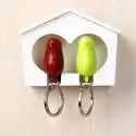 Cabanon range-clés avec 2 porte-clés couple oiseaux d'inséparables