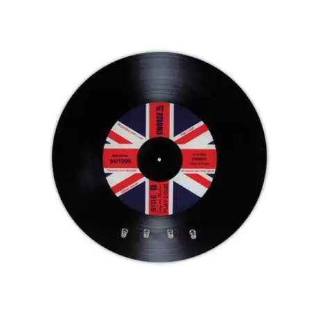 Accroche-clés en forme de disque vinyle avec drapeau du Royaume-Uni