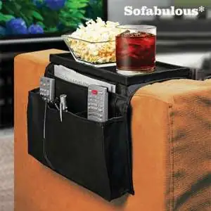 Organisateur pour canapé avec plateau et pochettes