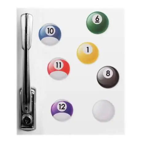 Lot de 7 aimants forme boule de billard magnet