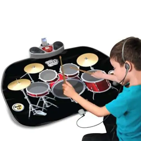 Tapis musical batterie électronique et paire de baguettes