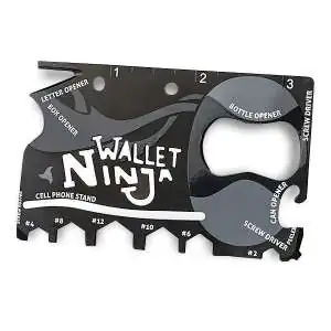 Carte Ninja pour portefeuille avec18 outils