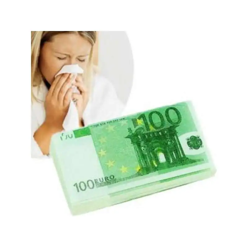 Rouleau de papier toilette billets de 100 euros