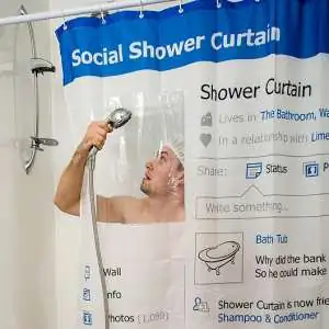 Rideau de douche profil réseau sociaux