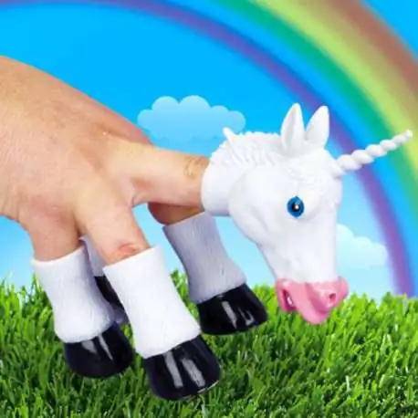 Licorne marionnette pour doigts