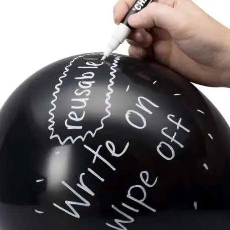 20 Ballons ardoise noir avec stylo craie et 20 bâtonnets - Totalcadeau