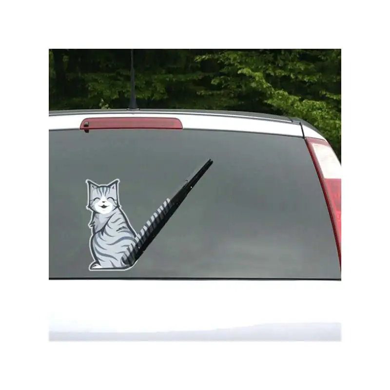 Autocollant Sticker Essuie-Glaces Chat Blanc