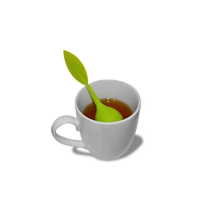 Boule à thé feuille avec support - Totalcadeau