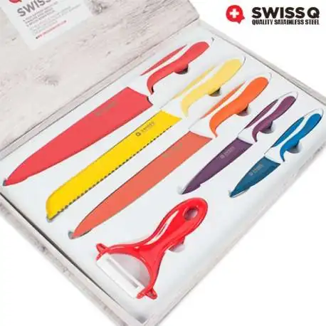 Coffret de couteaux Swiss Q 5 couteaux et 1 économe