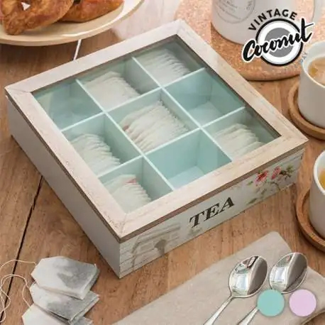 Boîte de rangement pour thé avec 8 compartiments, boîte de rangement pour  sachets de | bol