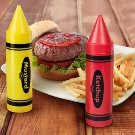 Duo de récipients distributeurs de sauce en forme de crayon