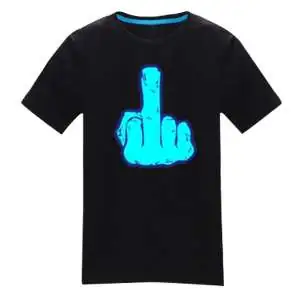 T-shirt doigt d'honneur phosphorescent fuck lumineux