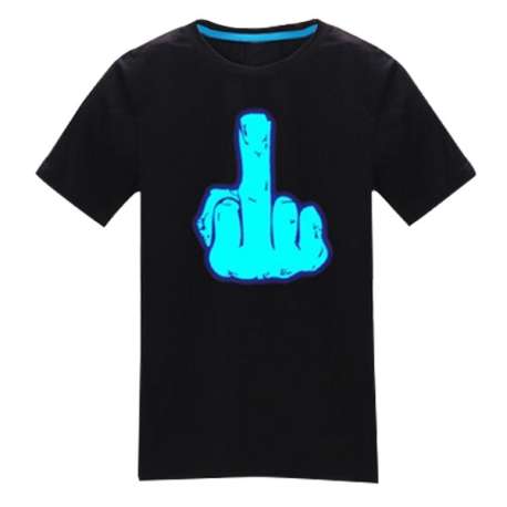 Phosphorescent T Fuck D'honneur Lumineux Doigt Shirt TikwPuOXZ