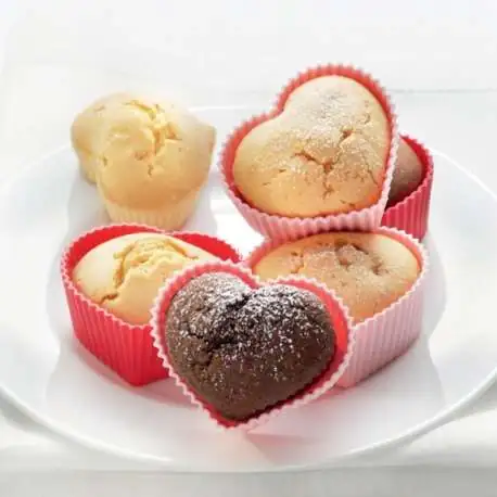Moule coeur en silicone 6 muffins 6 mini cake - Totalcadeau