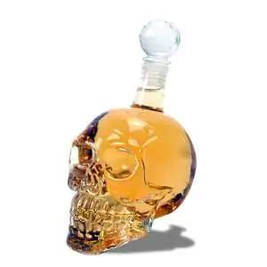 Bouteille Crystal whisky en tête de mort 500ml conservation alcool