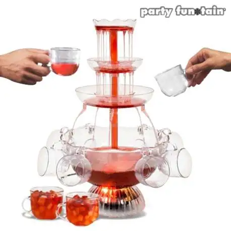Fontaine à cocktail à Led lumineuse et 6 tasses assorties