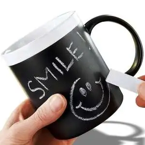 Mug tableau noir pour écrire avec une craie