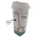 Tasse en céramique transportable avec message mug + couvercle