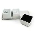 3 tasses touches ordinateur Ctrl, Alt, Del 3 mug avec plateau