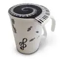 Tasse clés de sol en céramique mug avec couvercle