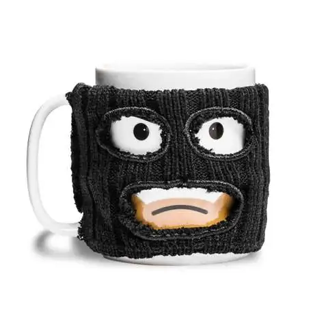 Mug bandit avec cagoule noire amovible tasse insolite et original