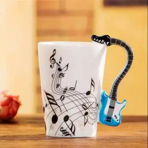 Mug anse guitare électrique bleue tasse musique