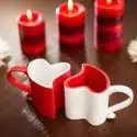Duo de tasses romantiques en coeur s'emboîtent