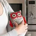 Sac thermique en forme de hibou avec noyaux de cerise bouillotte