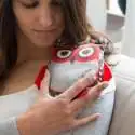 Sac thermique en forme de hibou avec noyaux de cerise bouillotte