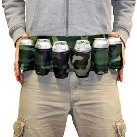 Ceinture de bière camouflage militaire 6 supports à canette