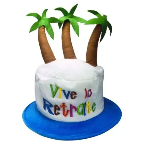 Chapeau îlot à cocotiers pour retraité humour vive la retraite