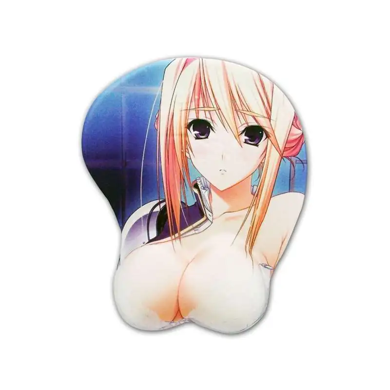 Tapis souris informatique 3D relief repose poigné manga blonde