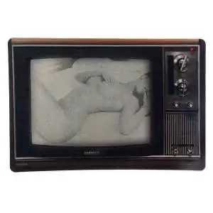 Tapis de souris informatique TV écran avec femme nue retro