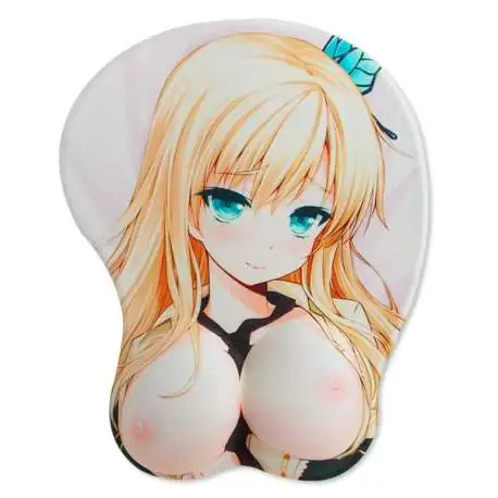 Tapis de souris 3D ergonomique manga aux seins nus repose-poignet